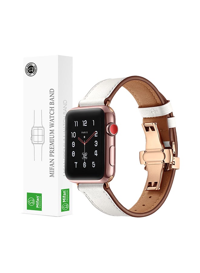 Mifan Leather Replacement Smartwatch Band White - Image 1
