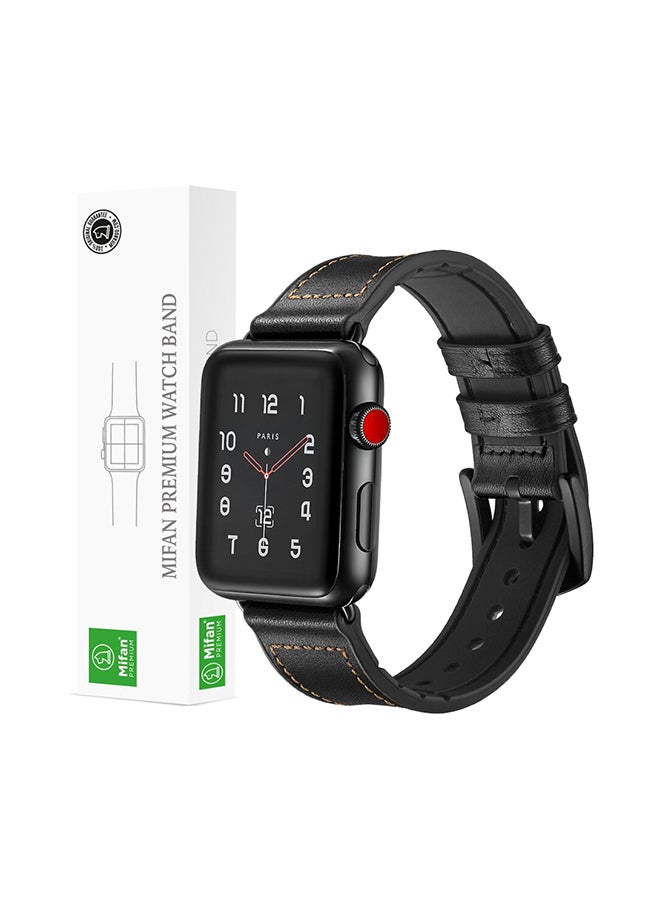 Mifan Official Genuine Leather Smartwatch Band Black - Image 1