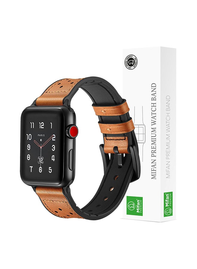 ميفان سوار ساعة ذكية رسمي من الجلد الأصلي بني - Image 1