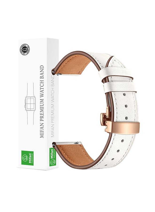 Mifan Leather Replacement Band For Samsung Gear S3 White - Image 1