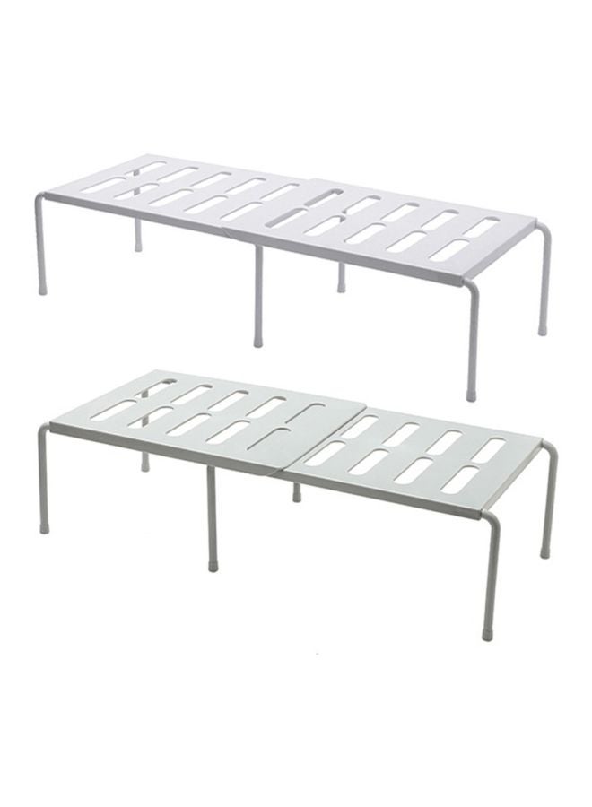 2-Piece Adjustable Shelf Storage Rack Grey 36x1x24cm  - Image 1