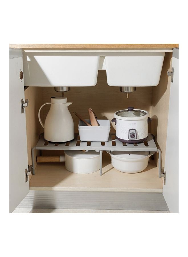 2-Piece Adjustable Shelf Storage Rack Grey 36x1x24cm  - Image 4
