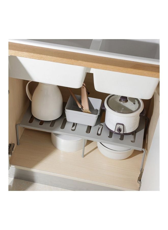 2-Piece Adjustable Shelf Storage Rack Grey 36x1x24cm  - Image 5