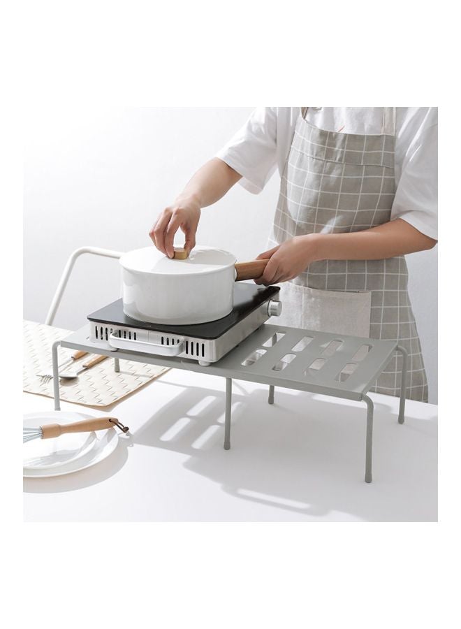 2-Piece Adjustable Shelf Storage Rack Grey 36x1x24cm  - Image 2