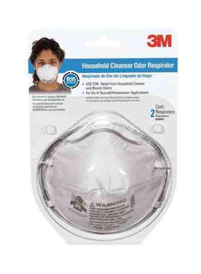 3M Pack Of 2 Household Cleanser Odor Respirator White