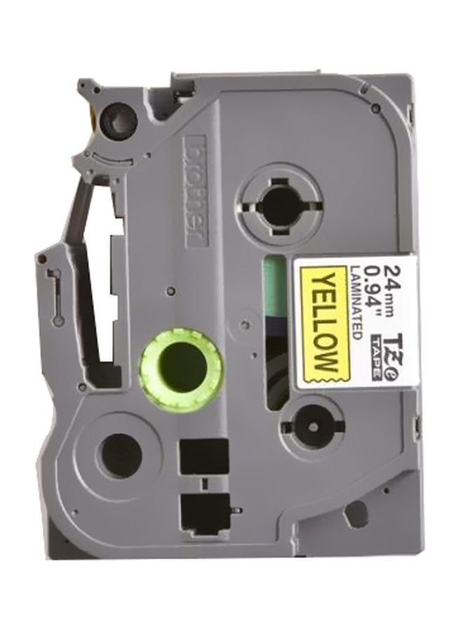 brother P-Touch Laminated Tape Cassette Yellow/Black - Image 1