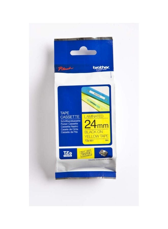 brother P-Touch Laminated Tape Cassette Yellow/Black - Image 2