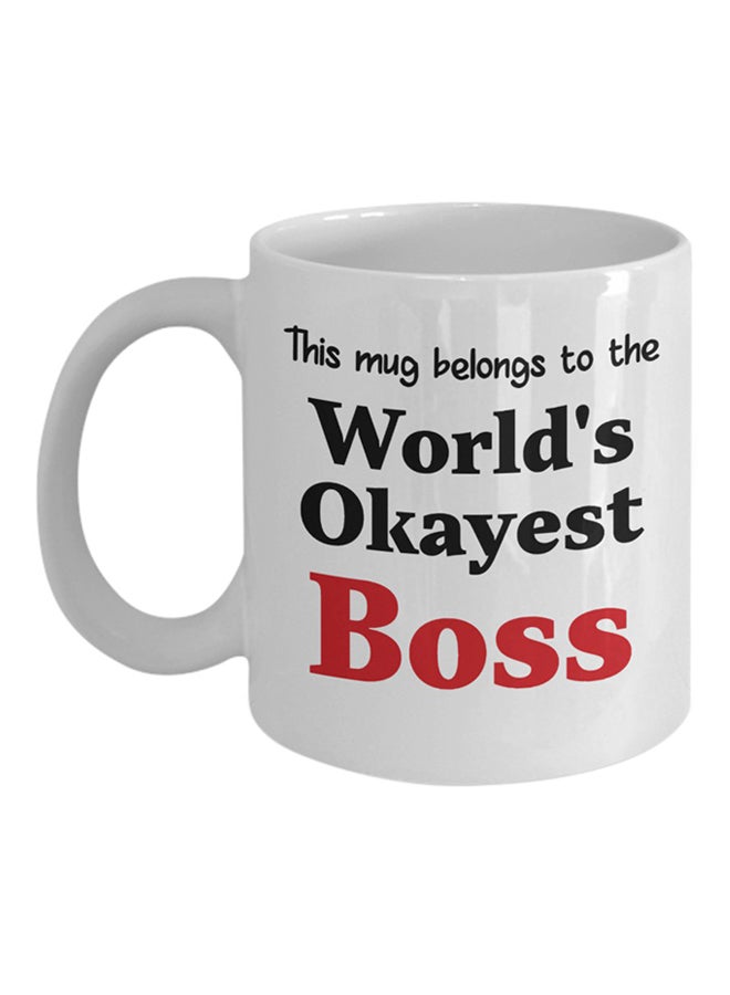 ITALCO World's Okayest Boss Coffee Cup White 