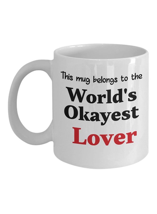 ITALCO World's Okayest Lover Printed Coffee Cup White 