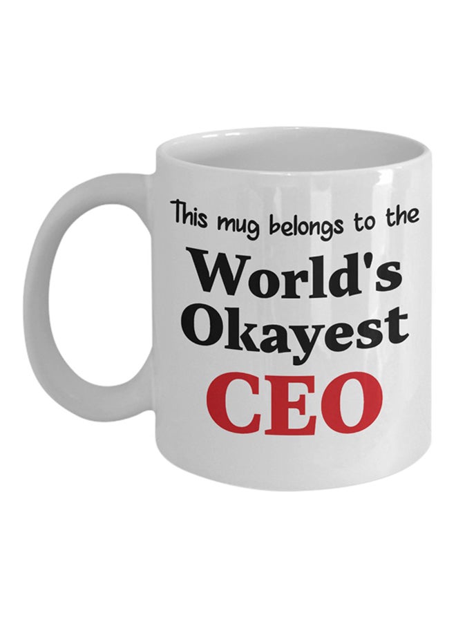 إيتالكو كوب قهوة بطبعة عبارة "World's Okayest Ceo" أبيض