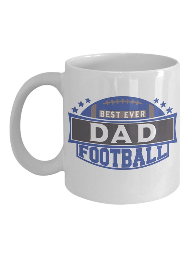 إيتالكو مج قهوة بطبعة عبارة "Best Ever Football Dad" أبيض