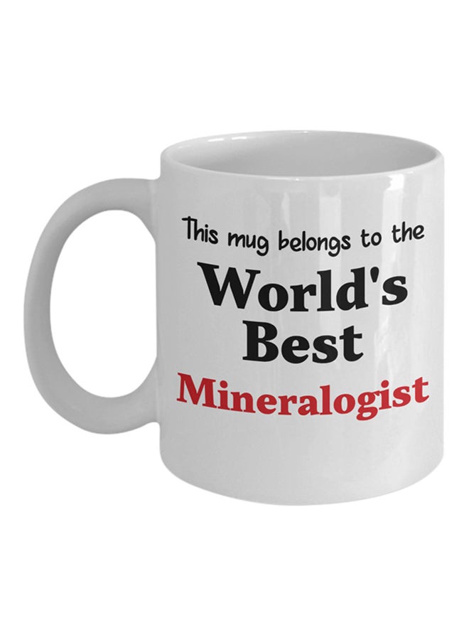 إيتالكو مج قهوة مطبوع عليه عبارة "World's Best Mineralogist" أبيض