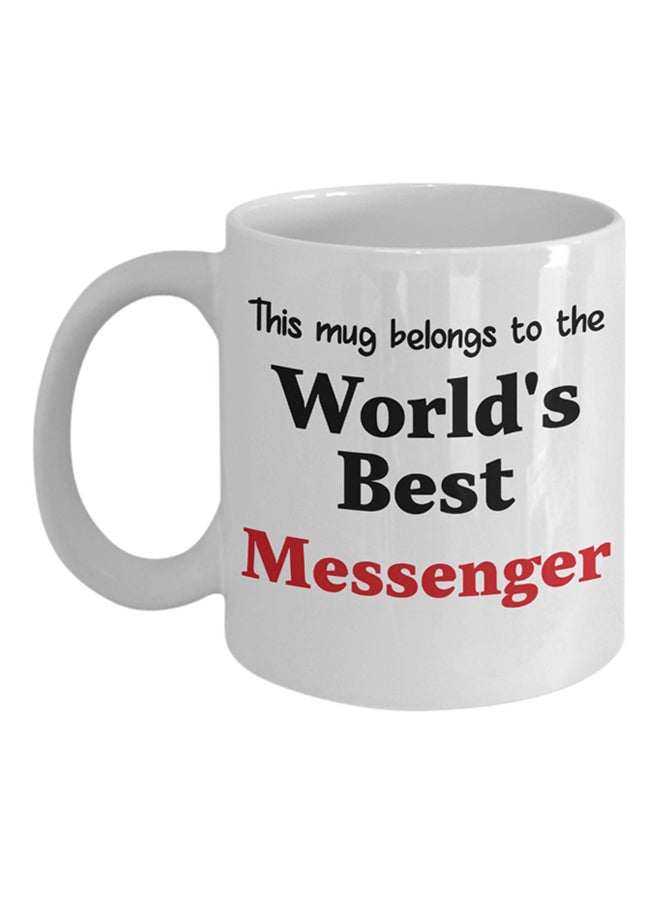 إيتالكو مج قهوة مطبوع عليه عبارة "World's Best Messenger" أبيض