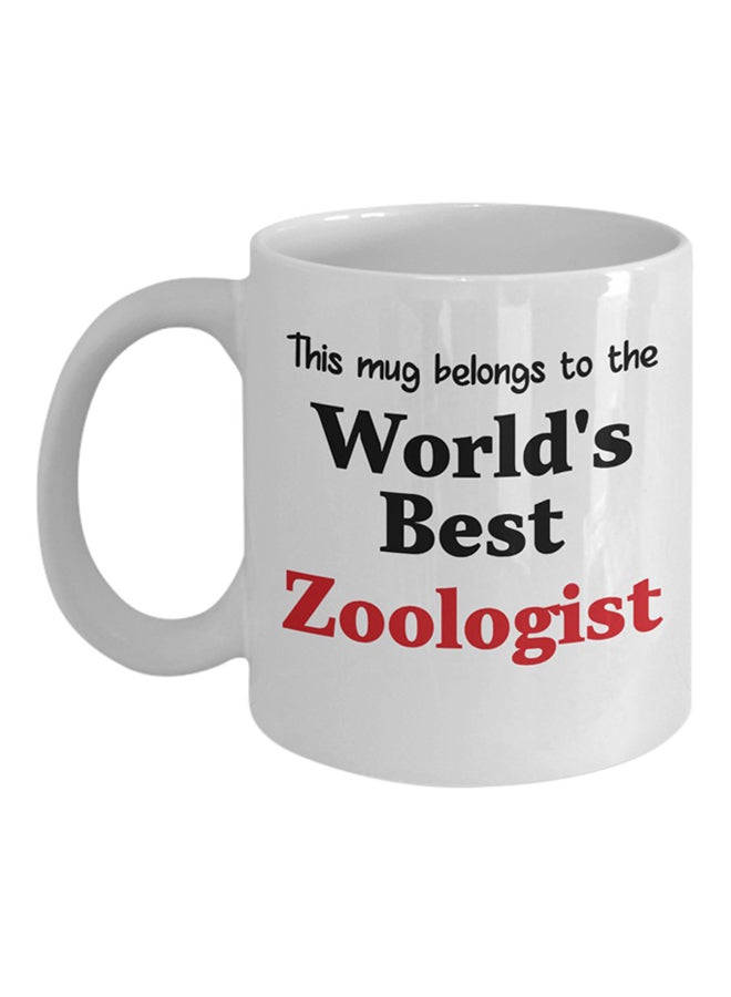 ITALCO World's Best Zoologist Printed Coffee Cup White 