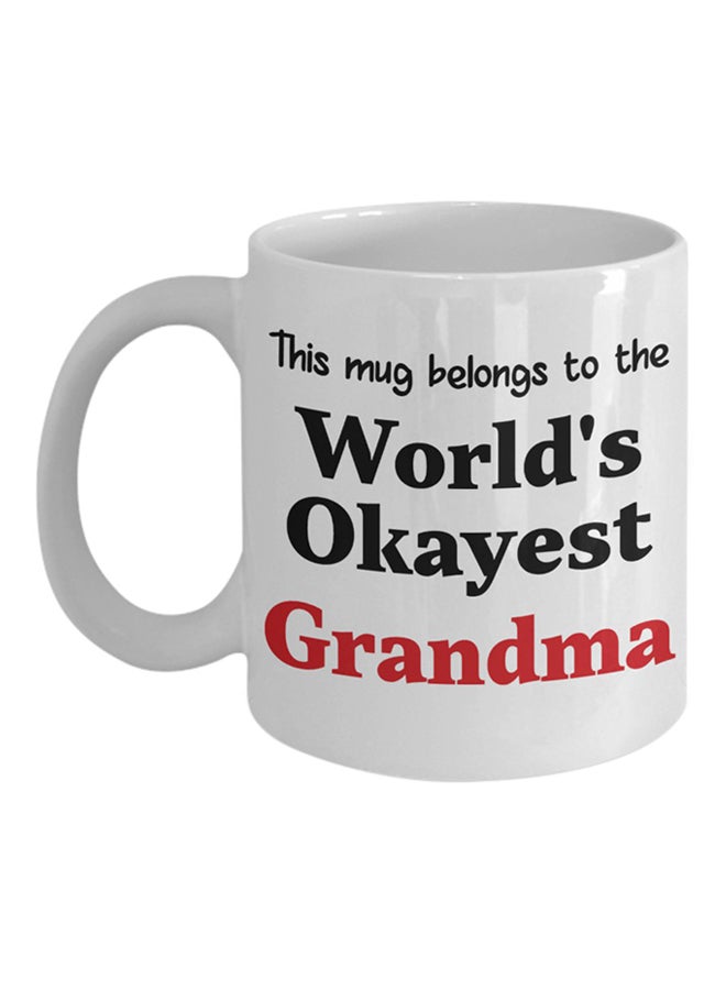 ITALCO World's Okayest Grandma Printed Coffee Cup White 