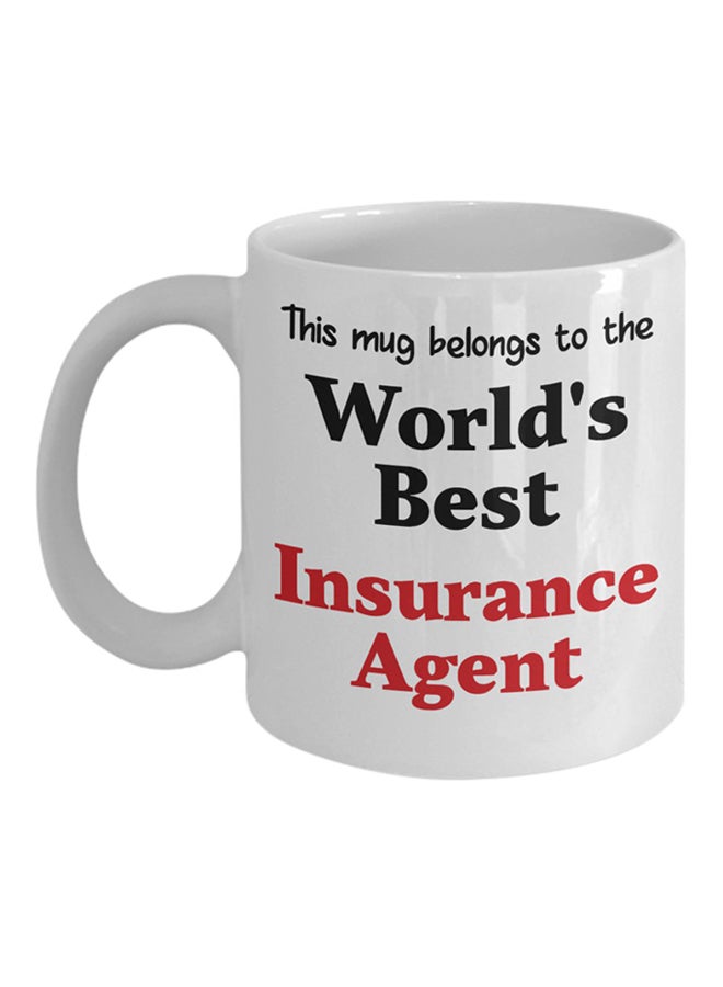 إيتالكو مج قهوة مطبوع عليه عبارة "World's Best Insurance Agent" أبيض