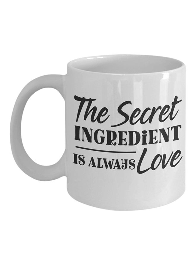 ITALCO The Secret Ingredient Is Always Love Printed Coffee Mug White