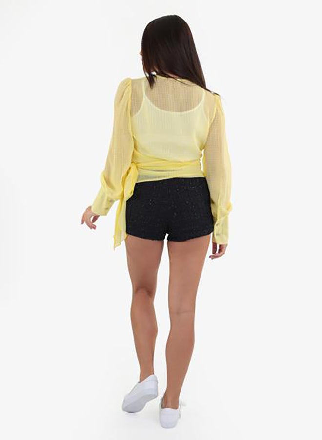 Raw Orange - Long Sleeve Summer Blouse Yellow - Image 1