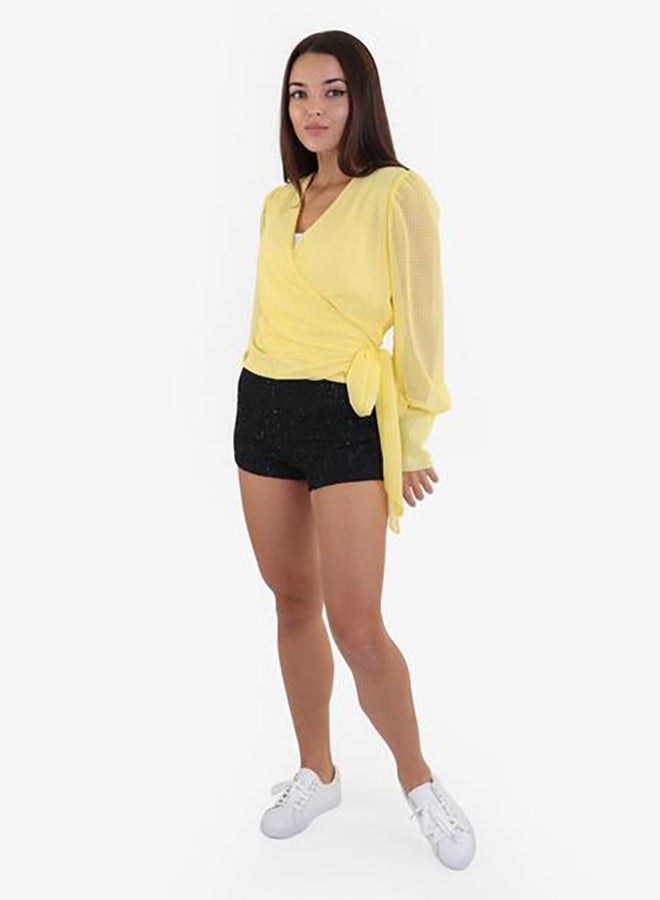 Raw Orange - Long Sleeve Summer Blouse Yellow - Image 1