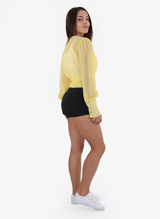 Raw Orange - Long Sleeve Summer Blouse Yellow - Image 1