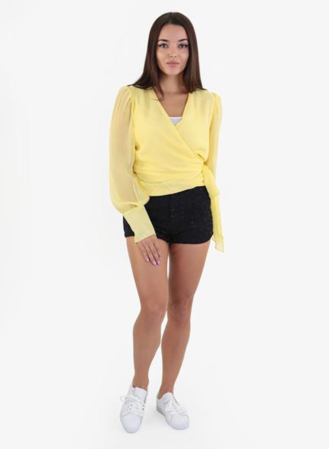 Raw Orange - Long Sleeve Summer Blouse Yellow - Image 1