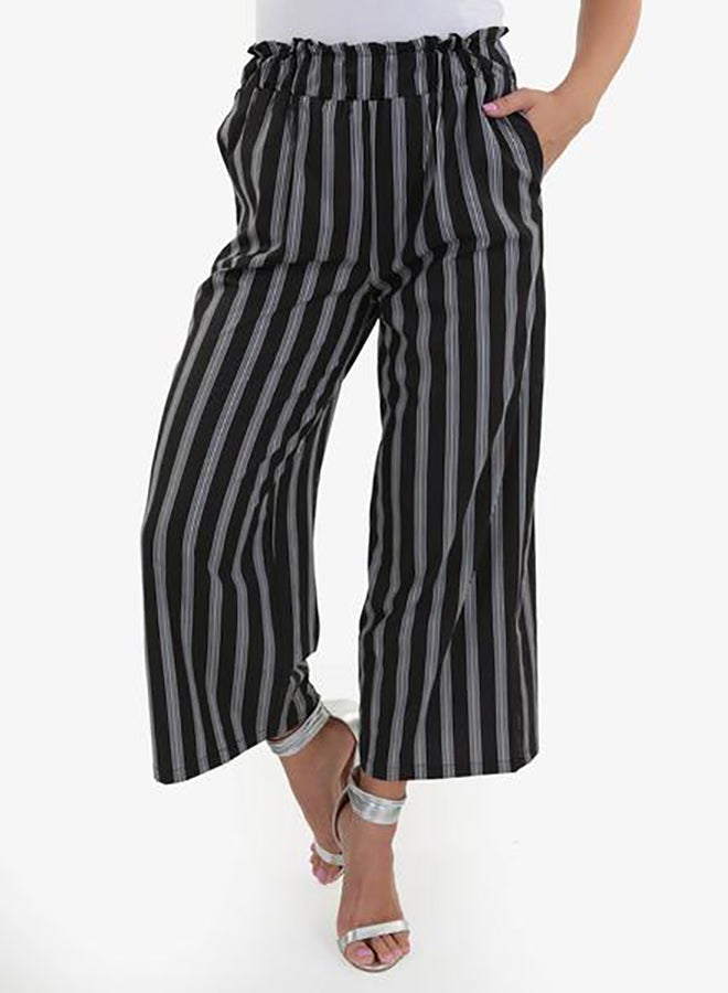 Raw Orange Striped Pants Black  - Image 1