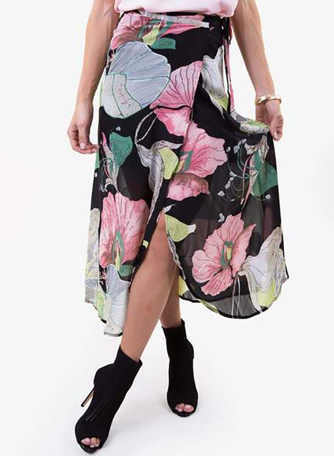 Raw Orange - Short Sleeve Blouse With Long Skirt Multicolour - Image 1