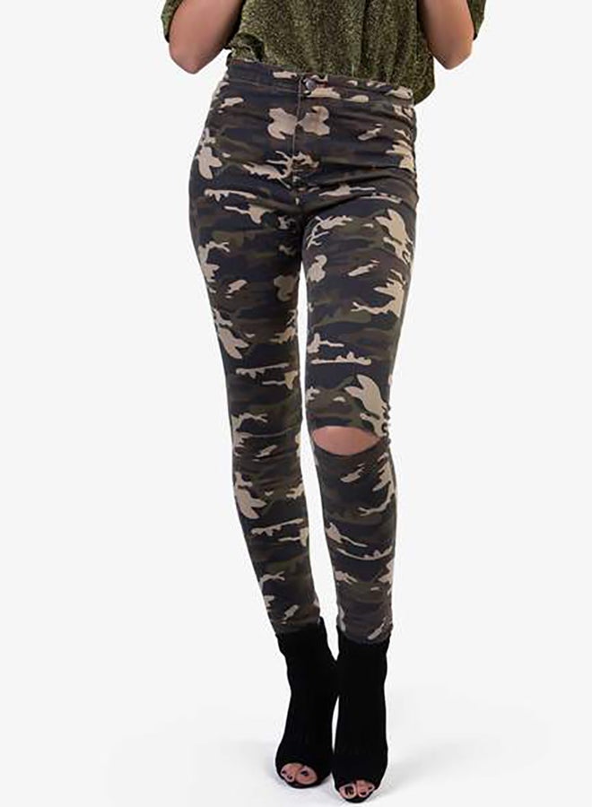 Raw Orange - Camo Ripped Pants Multicolour - Image 1