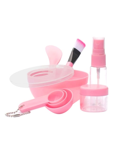 9-Piece Facial Mask Brush And Bowl Set Pink