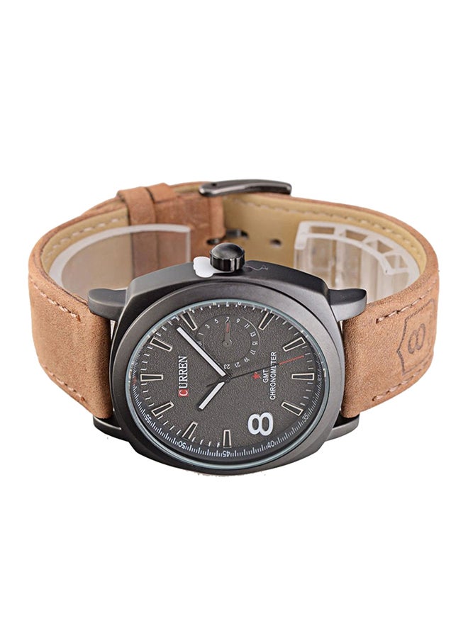CURREN - Men's Leather Analog Quartz Watch 8139 - Image 1