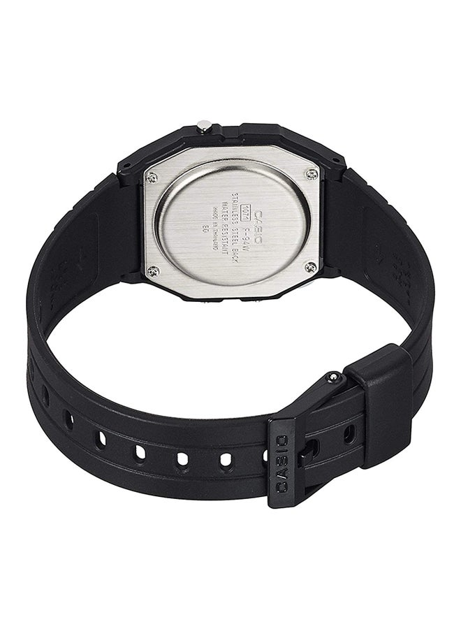 كاسيو ساعة يد رقمية كوارتز كلاسيكية مقاومة للماء طراز F-94WA-8DG - 38 مم - لون أسود للرجال - Image 2