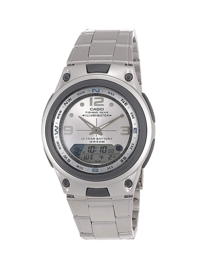 CASIO Men's Water Resistant Analog & Digital Watch AW-82D-7A - 47 mm - Silver - Image 1