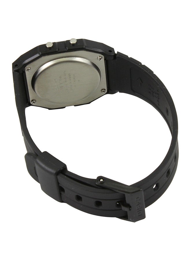 كاسيو ساعة يد رقمية رياضية مقاومة للماء بسوار من الراتنج طراز F-91W-1D - مقاس 38 مم - لون أسود للرجال - Image 2