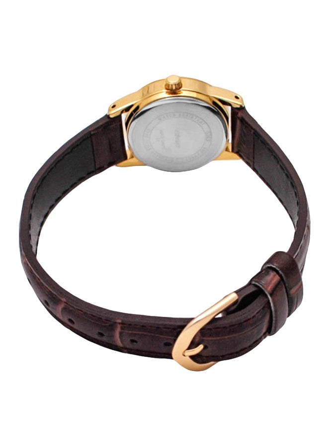 CASIO - Women's Water Resistant Analog Watch Ltp-V001GL-9BUDF - 25 mm - Brown - Image 1