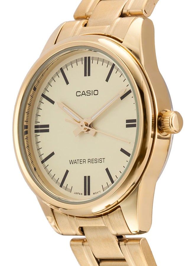 CASIO Women's Water Resistant Stainless Steel Analog Watch LTP-V005G-9AUDF - 28 mm - Gold - Image 3