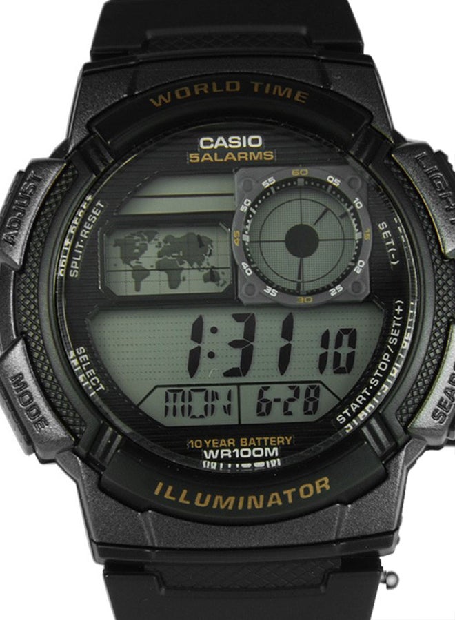 كاسيو ساعة يد رياضية رقمية بسوار من الراتينج طراز AE-1000W-1AVDF - مقاس 44 مم - لون أسود للرجال - Image 3