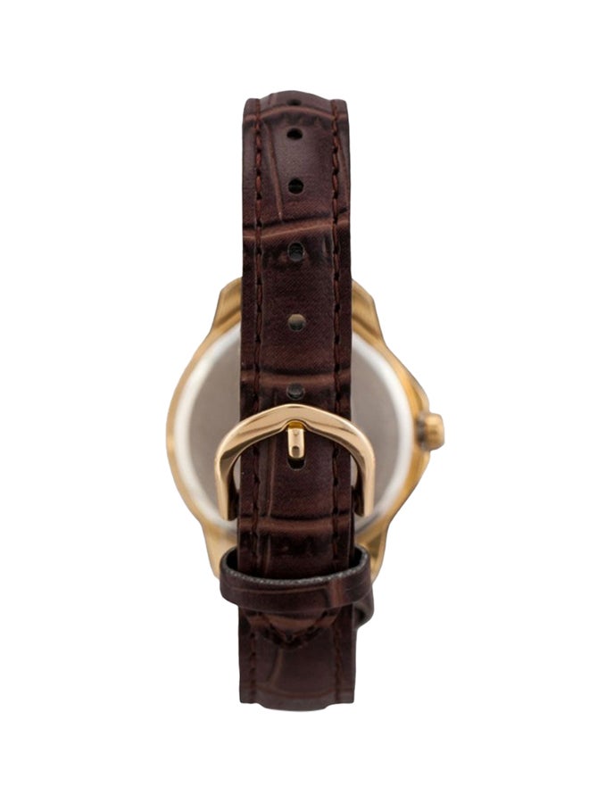 CASIO Women's Water Resistant Leather Analog Watch-LTP-V004GL-9AUDF - 35 mm - Brown  - Image 2