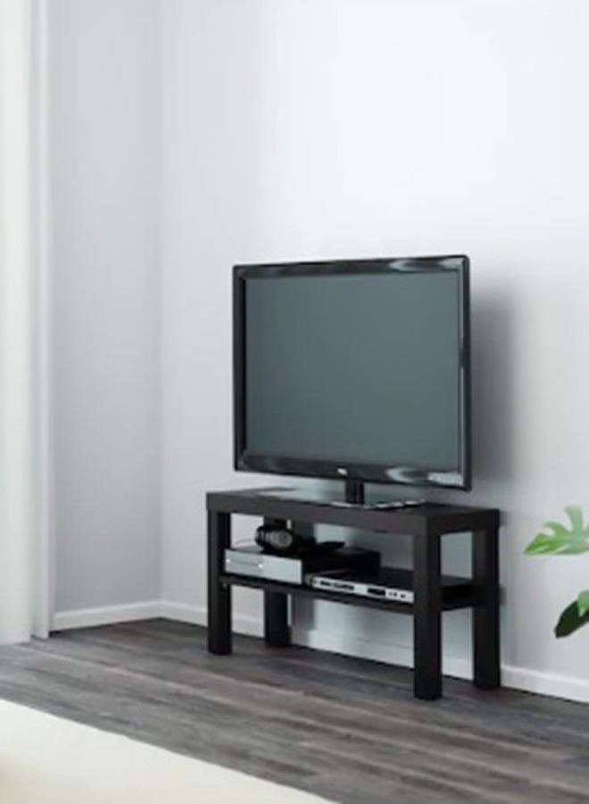 ZENHOME - Rectangular Shape Two Tier TV Bench Black 90x26x45cm - Image 1