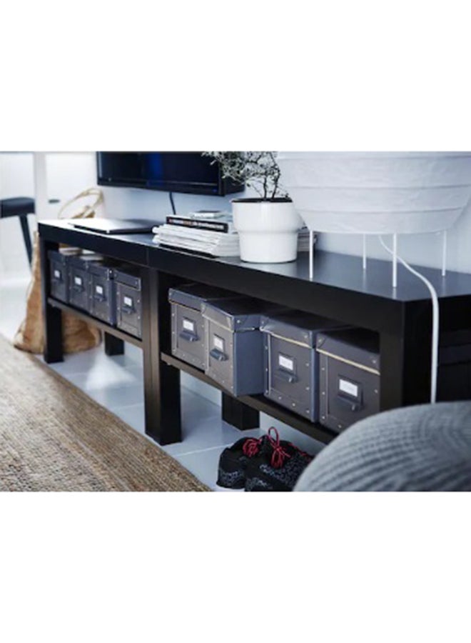 ZENHOME - Rectangular Shape Two Tier TV Bench Black 90x26x45cm - Image 1