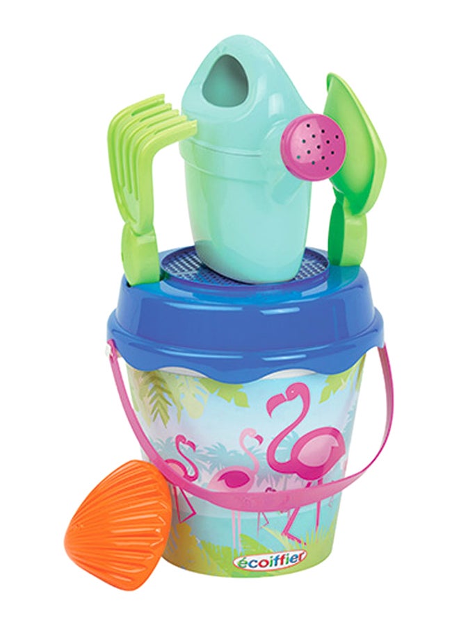 إكوافير دلو بتصميم فلامينجو مع مجموعة أدوات للحديقة متعدد الألوان 17سم - Image 1