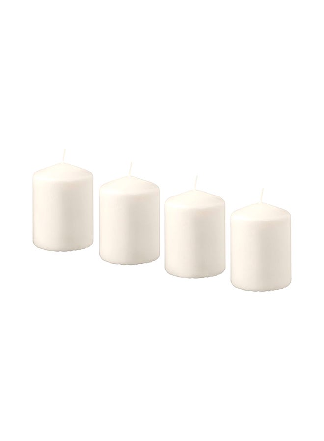طقم كتل شموع Led غير معطرة مكون من 4 قطع أبيض 8x5.7سم 