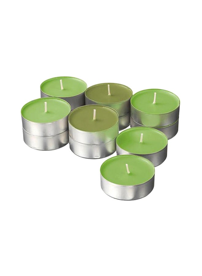 طقم شموع معطرة داخل أكواب معدنية مكون من 12 قطعة أخضر 6x2سم