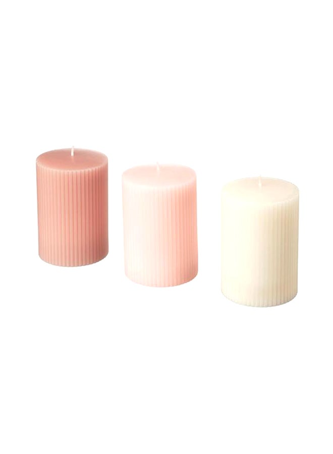 3-Piece Scented Block Candle Set Multicolor 10x5cm