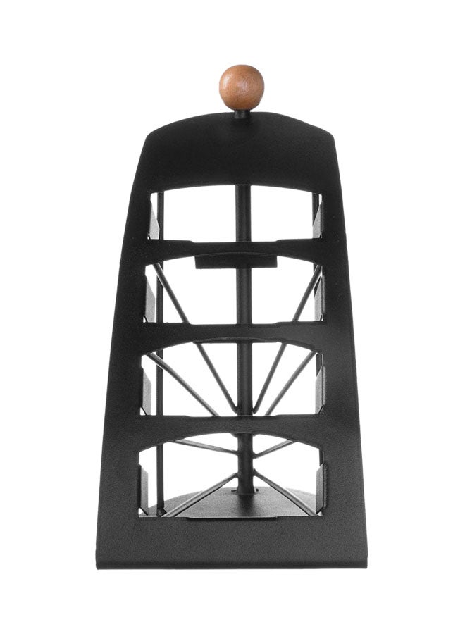 4 Compartments Stylish Remote Stand Black 10x20x11cm - Image 2