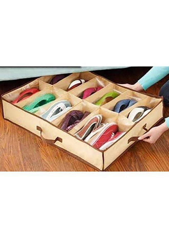 Shoes Storage Organizer Beige/Brown/Clear 66x55x13cm  - Image 2
