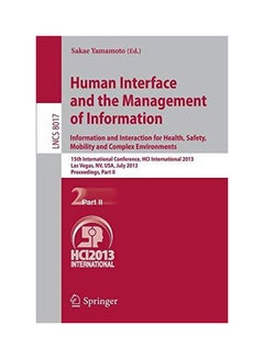 Human Interface And The Management Of Information Paperback paperback english - 10 July 2013 