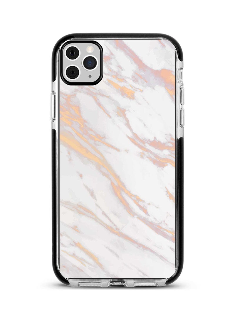 ستايلايزد غطاء حماية واقي لهاتف أبل آيفون 11 برو نقش الرخام باللون الذهبي والرمادي