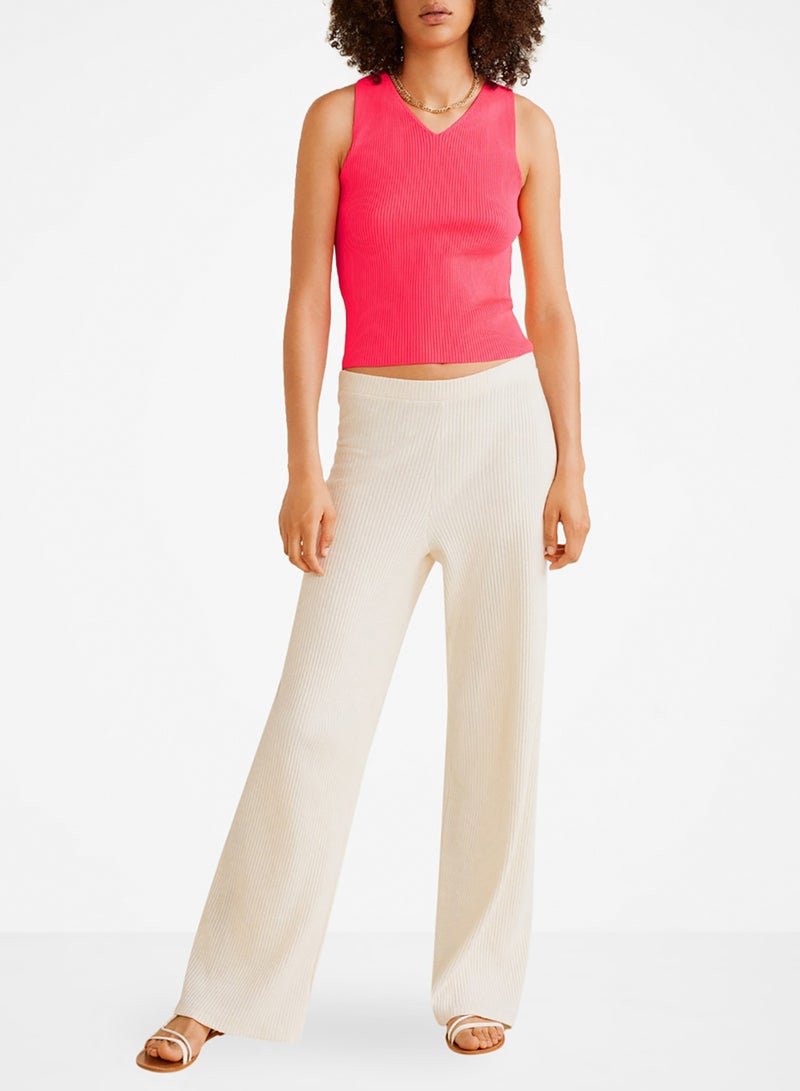 MANGO Ribbed Top Pink - Image 3