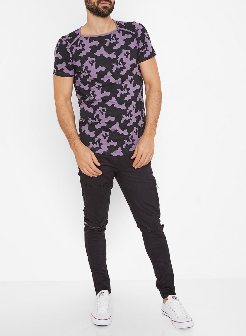 STATE 8 Printed T-shirt Purple/Black  - Image 3