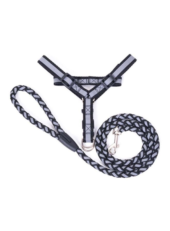 Reflective Lead Leash With Waist Chest Strap Black/Grey M - Image 1